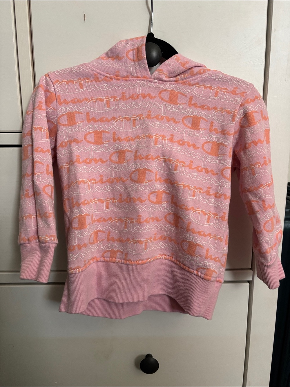 Champion Pink & Peach Logo Hooded Pullover - Girls